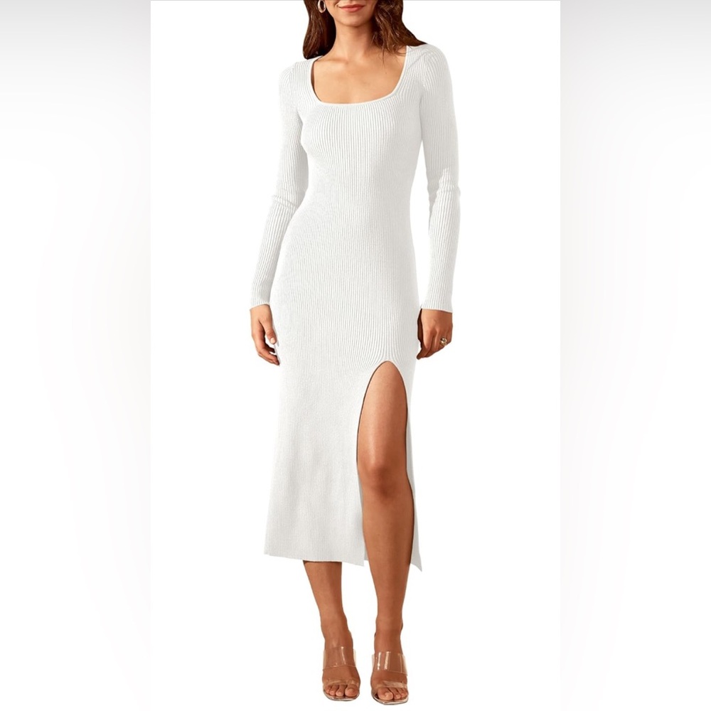 White Fall midi dress